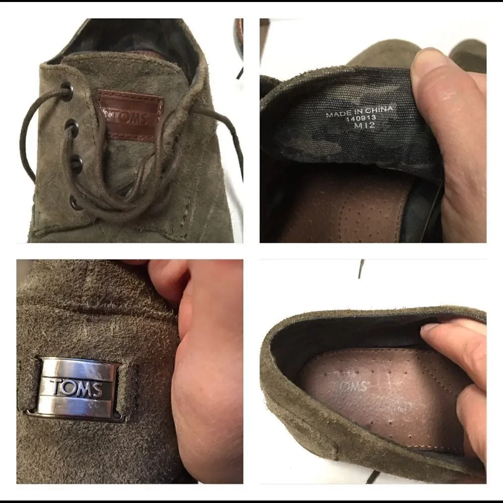 Toms camo wing tip suede oxford loafers 12‎
